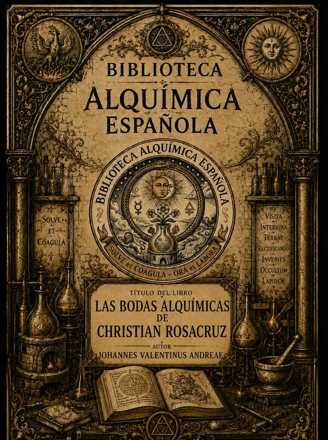 Portada de Las Bodas Alquímicas de Christian Rosacruz, de Johannes Valentinus Andreae
