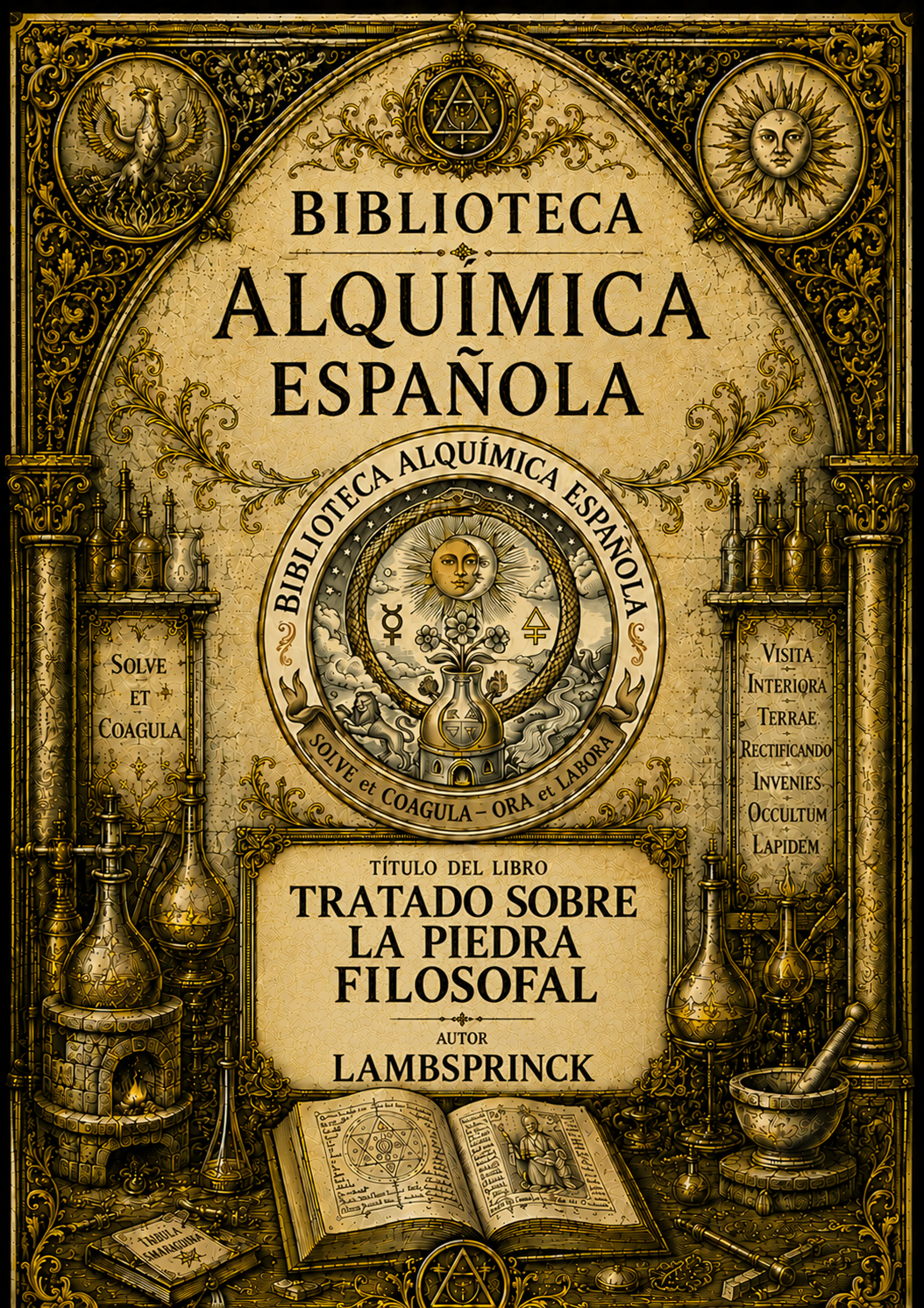 Portada de Tratado sobre la piedra filosofal, de Lambsprinck