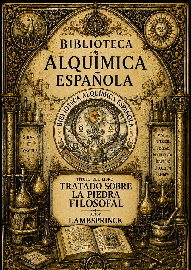 Portada de Tratado sobre la piedra filosofal, de Lambsprinck
